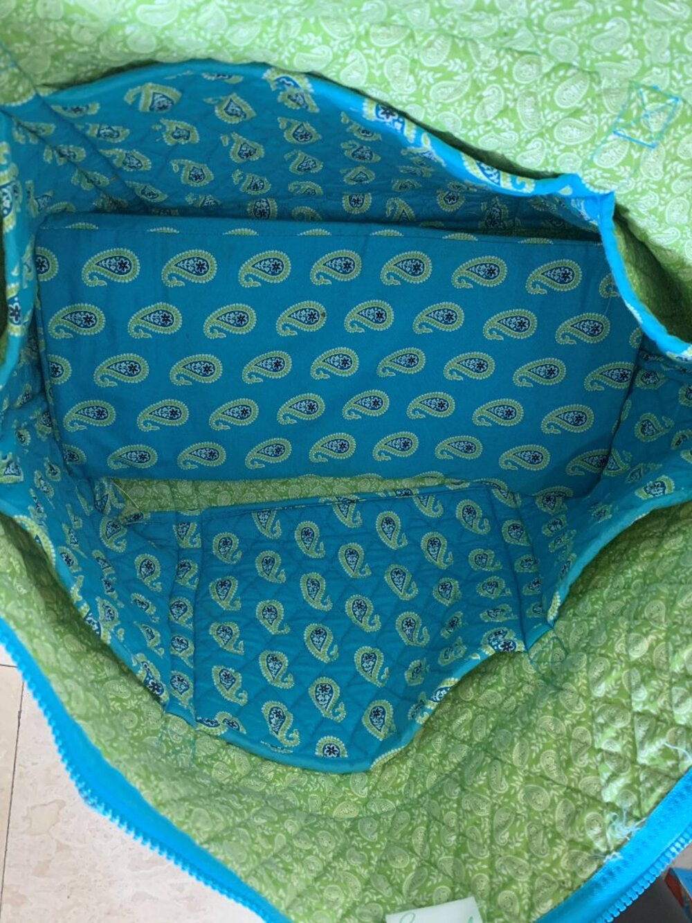 Vera Bradley Tote XL Bermuda Blue - Picture 2 of 7